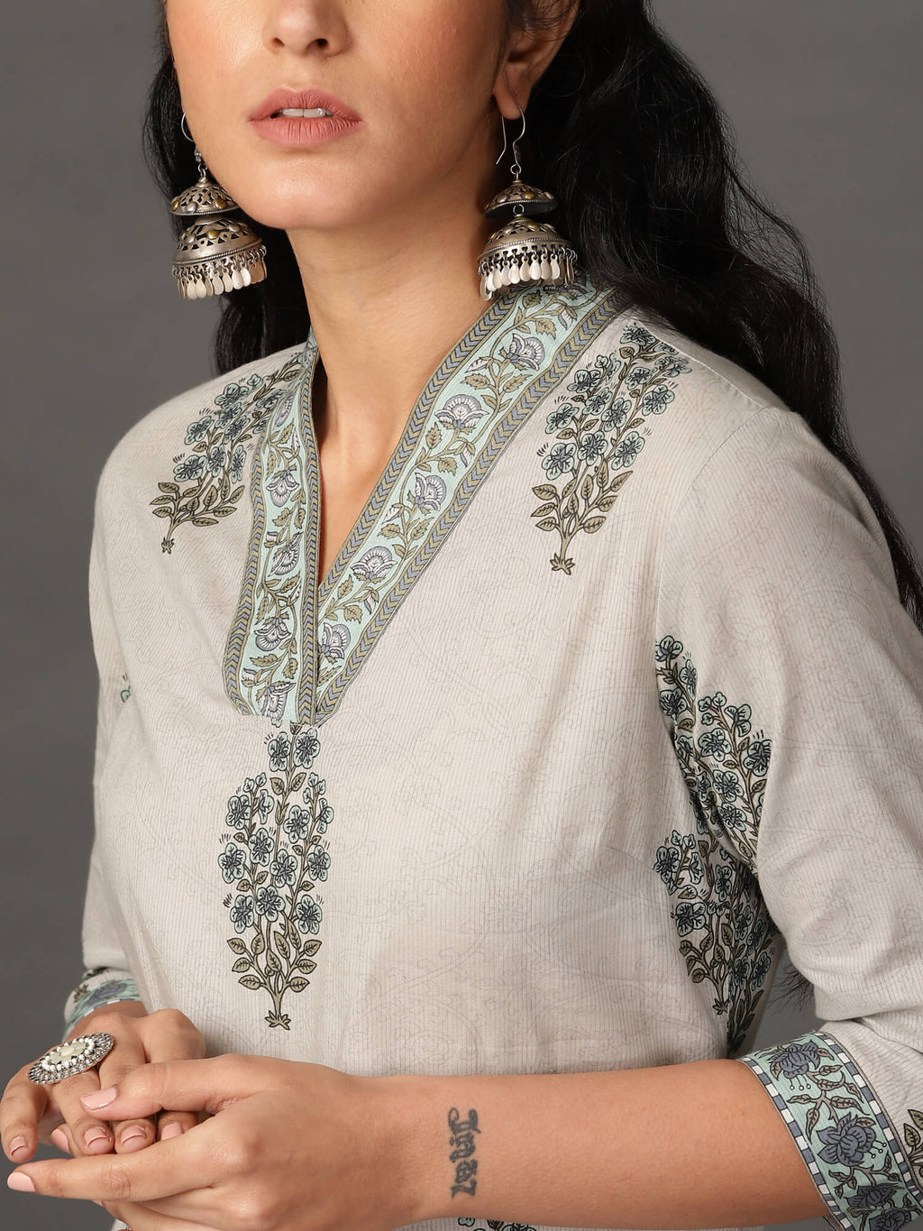 Block Printed Mughal Cotton Kurta & Pant Set