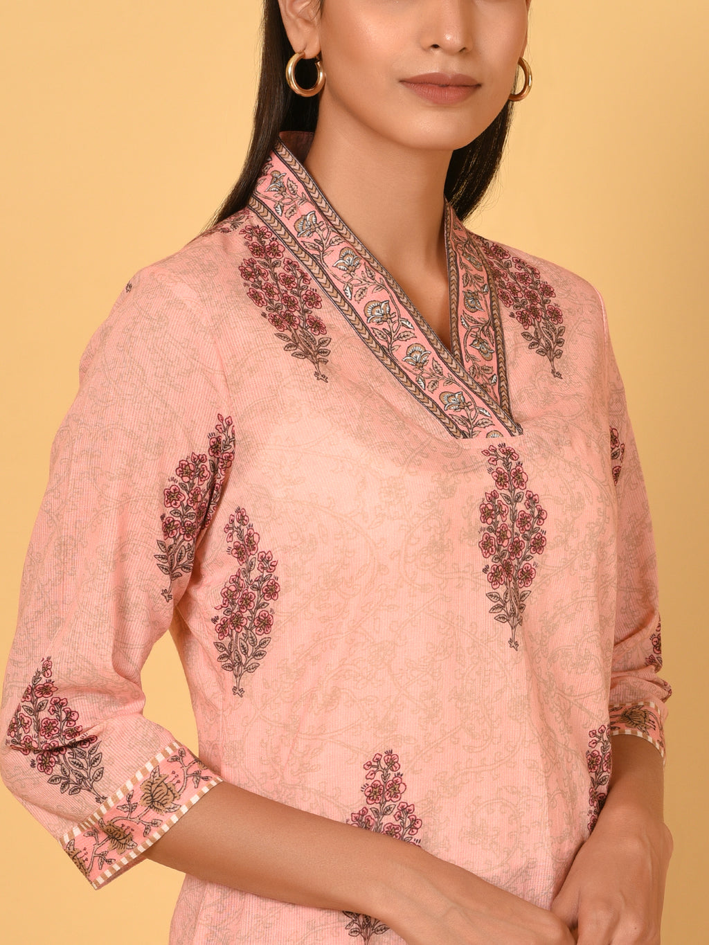 Block Printed Mughal Cotton Kurta & Pant Set