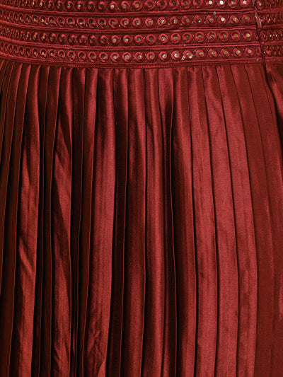 Sway in the Red pleated satin skirt