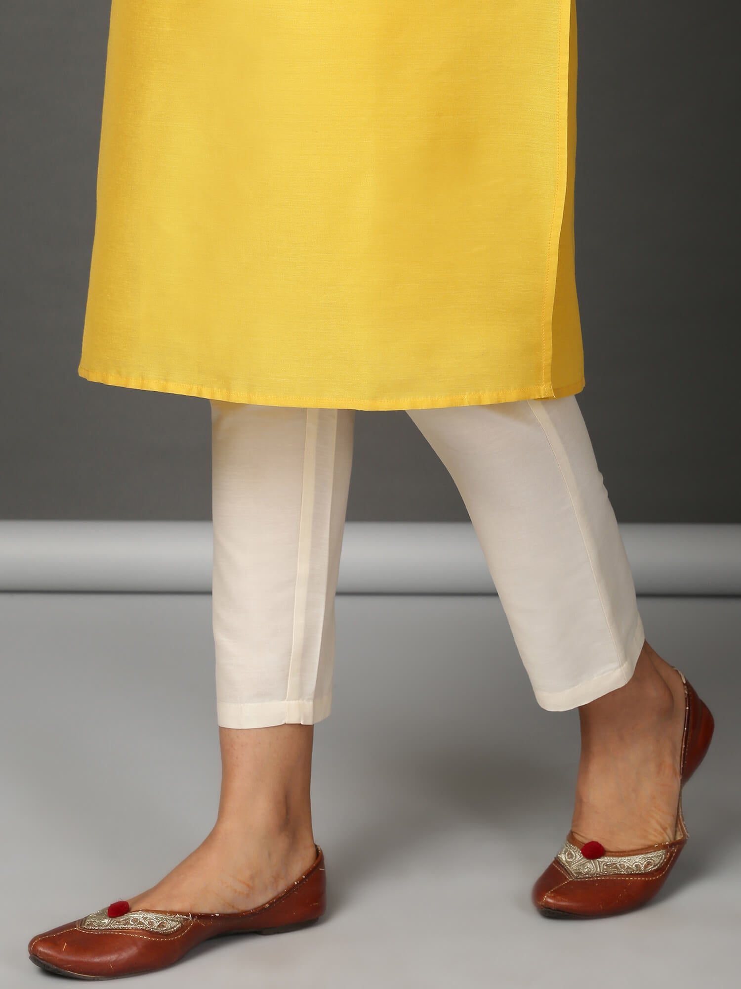 Art Silk Straight Kurta, Pants & Dupatta Set