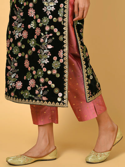 Show-stopper Black Kurta Pant and Dupatta set