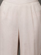 Off white & beige Kurta, Pant & Dupatta set