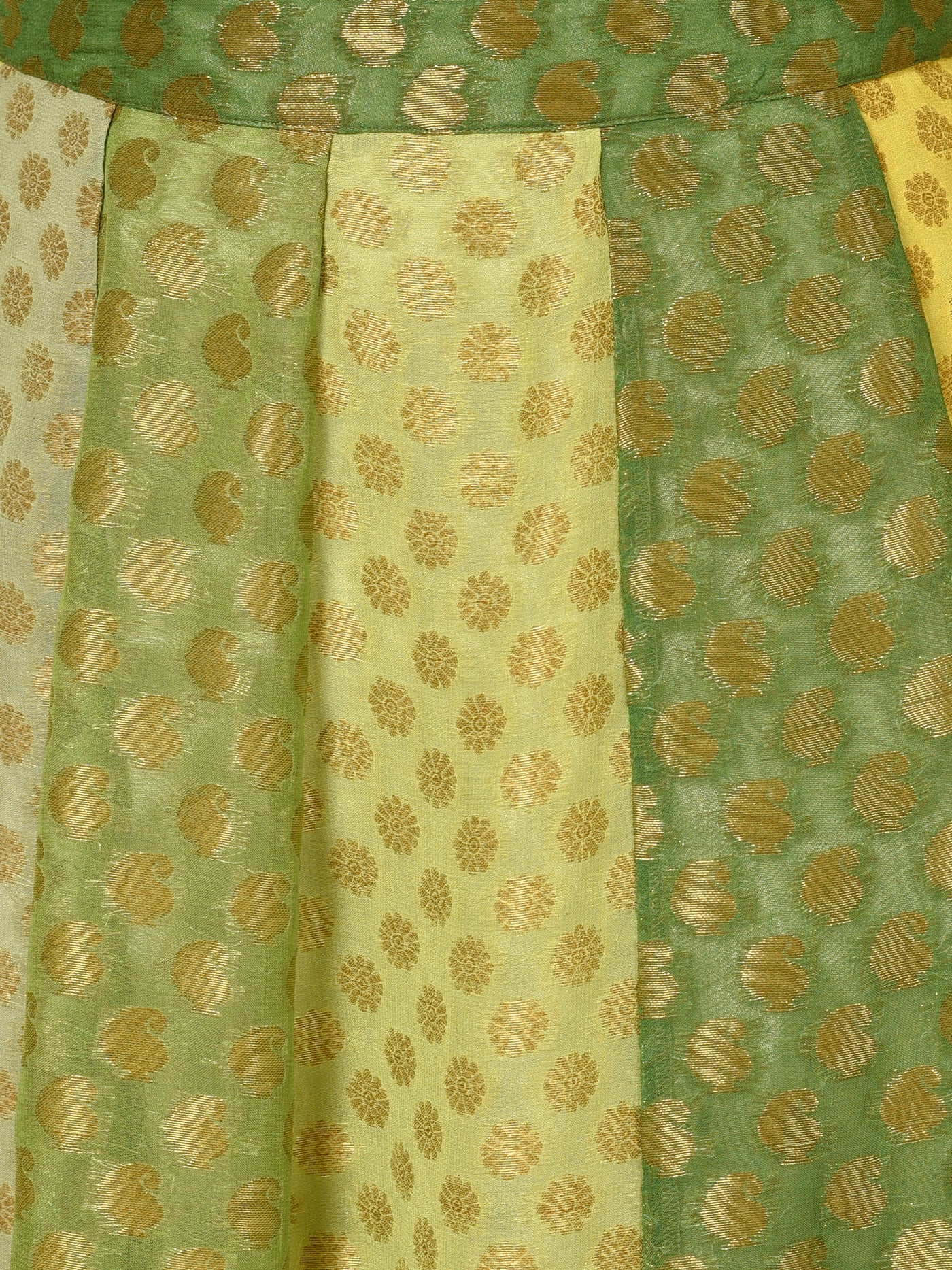 Green multi confetti panelled skirt