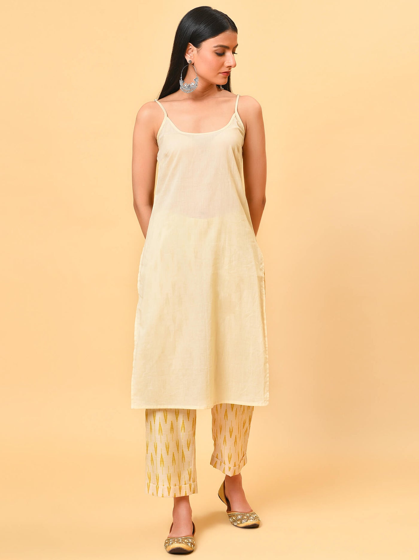 Yellow & Green Shibori Kurta- Pant Set