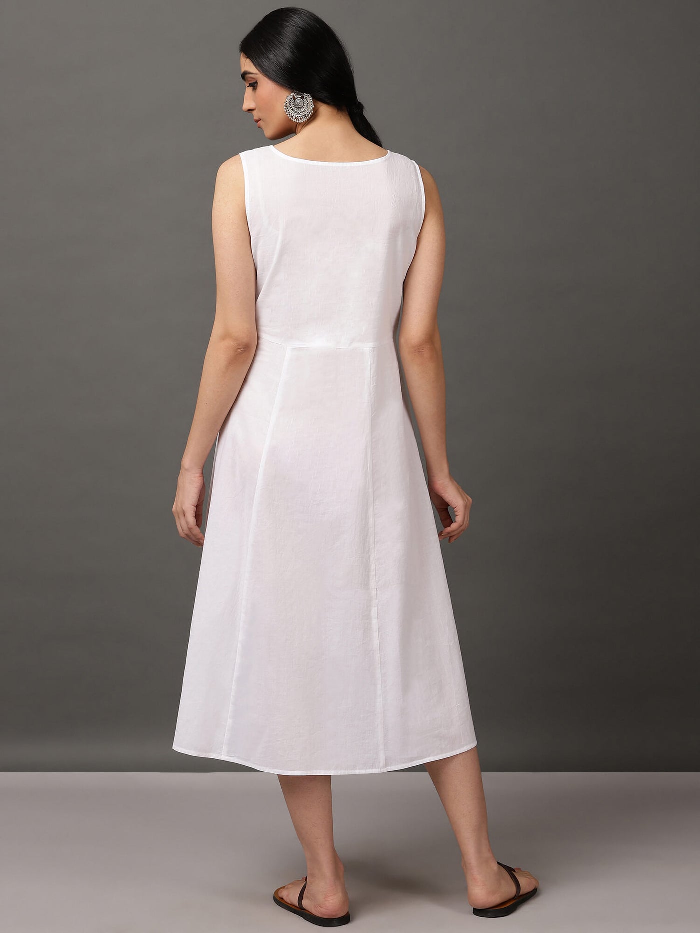 White Kota Schiffly Comfort Dress