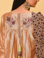 Beige Kurta Pant & Dupatta set