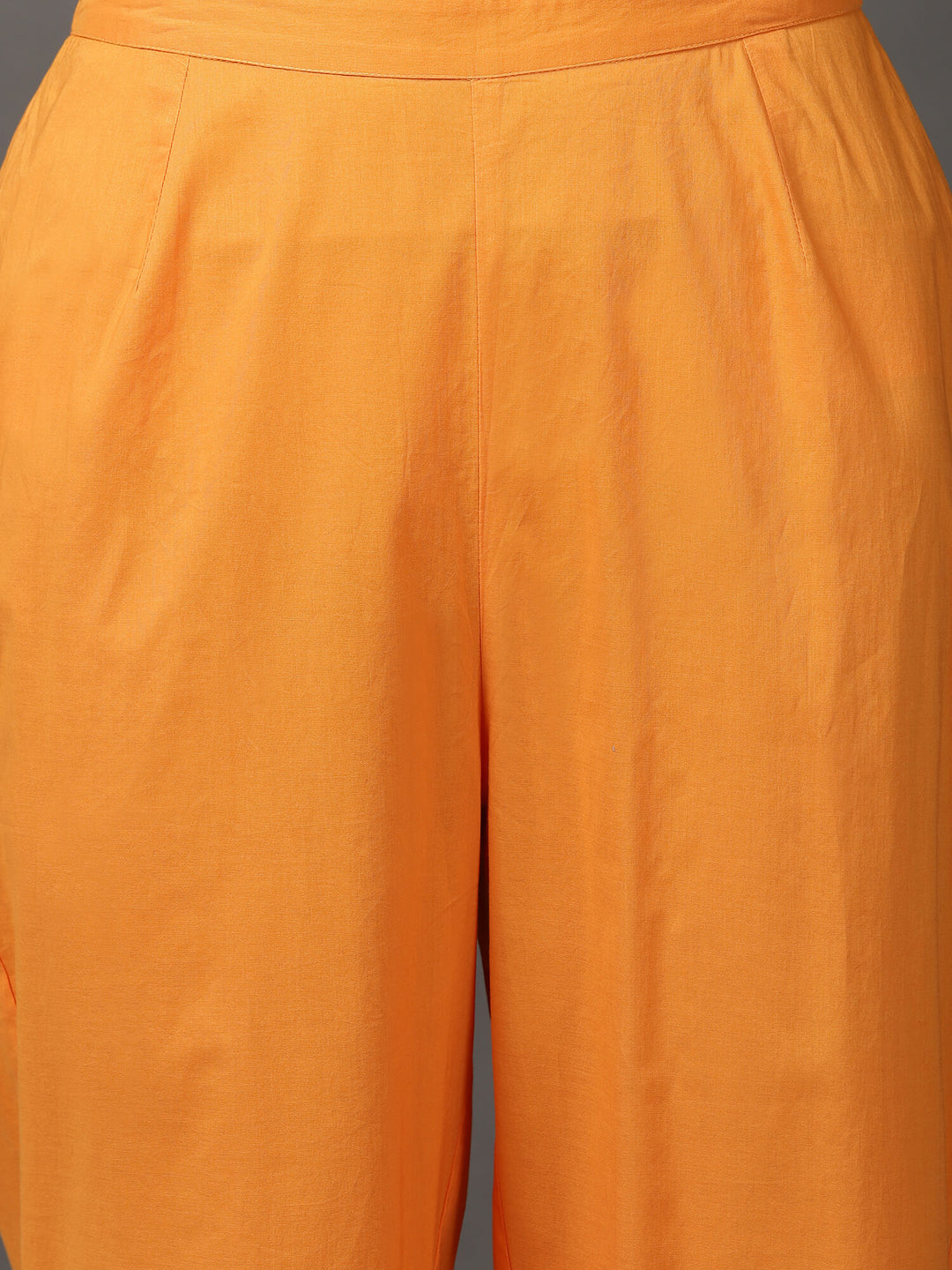 Orange Jacquard Kurta & Pant With Hand Embroidery