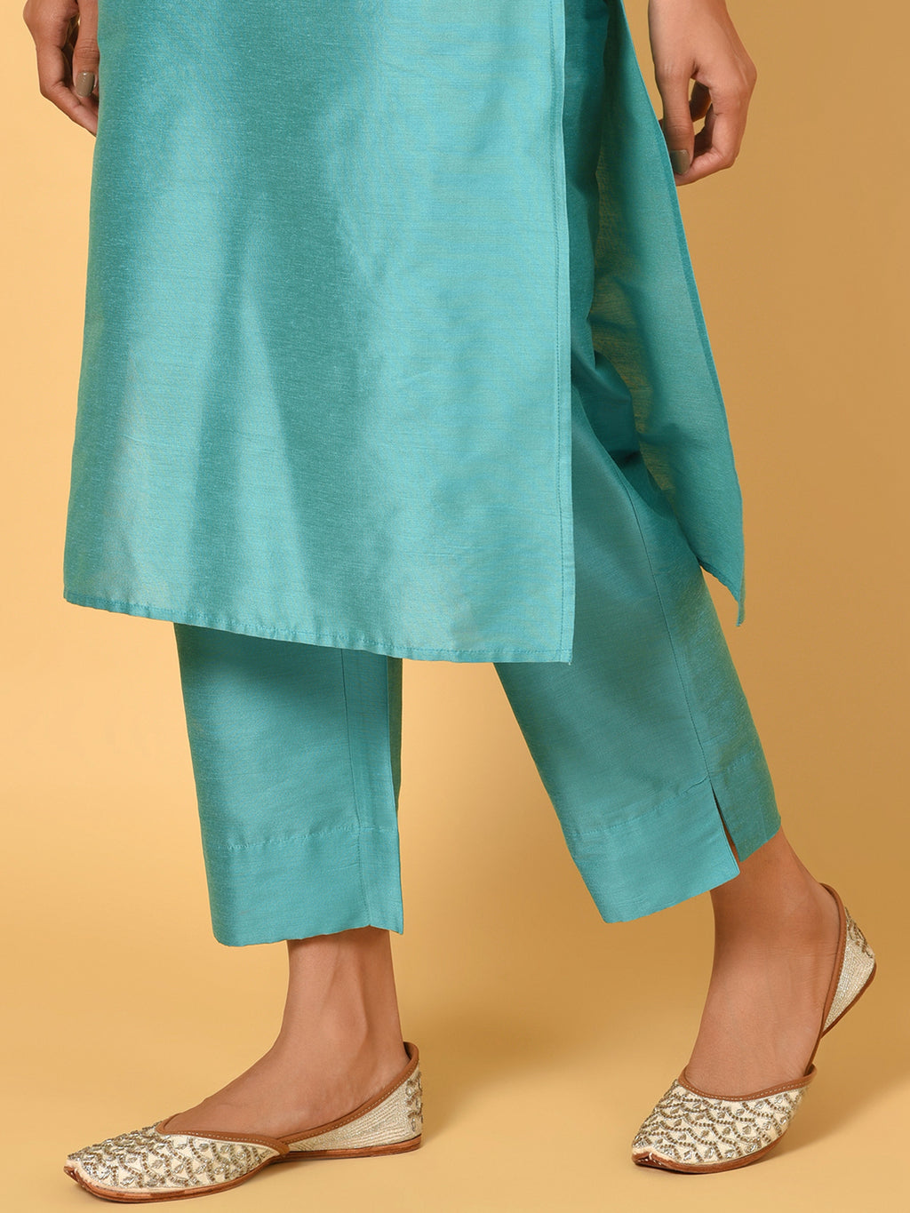 Let’s Toast Art Silk Kurta, Pant & Dupatta Set
