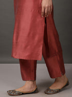 Pink Melange Kurta & Pant With Dupatta