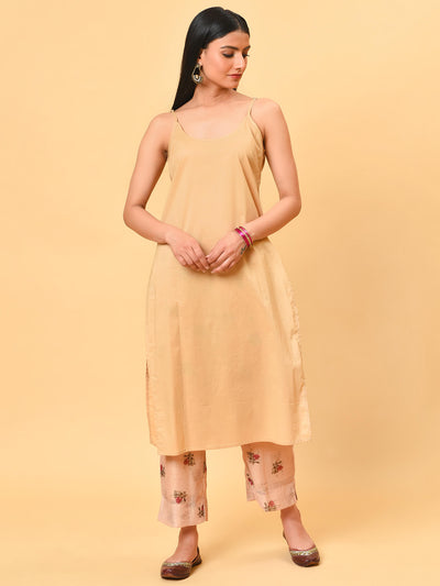 A Rose printed Ecru Kurta, Pant and Dupatta set