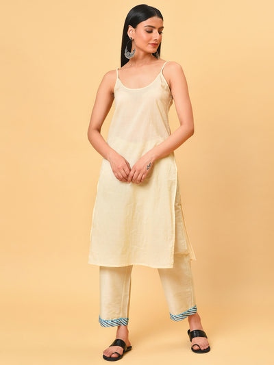 Paisley printed chanderi Kurta, Pant & Dupatta Set