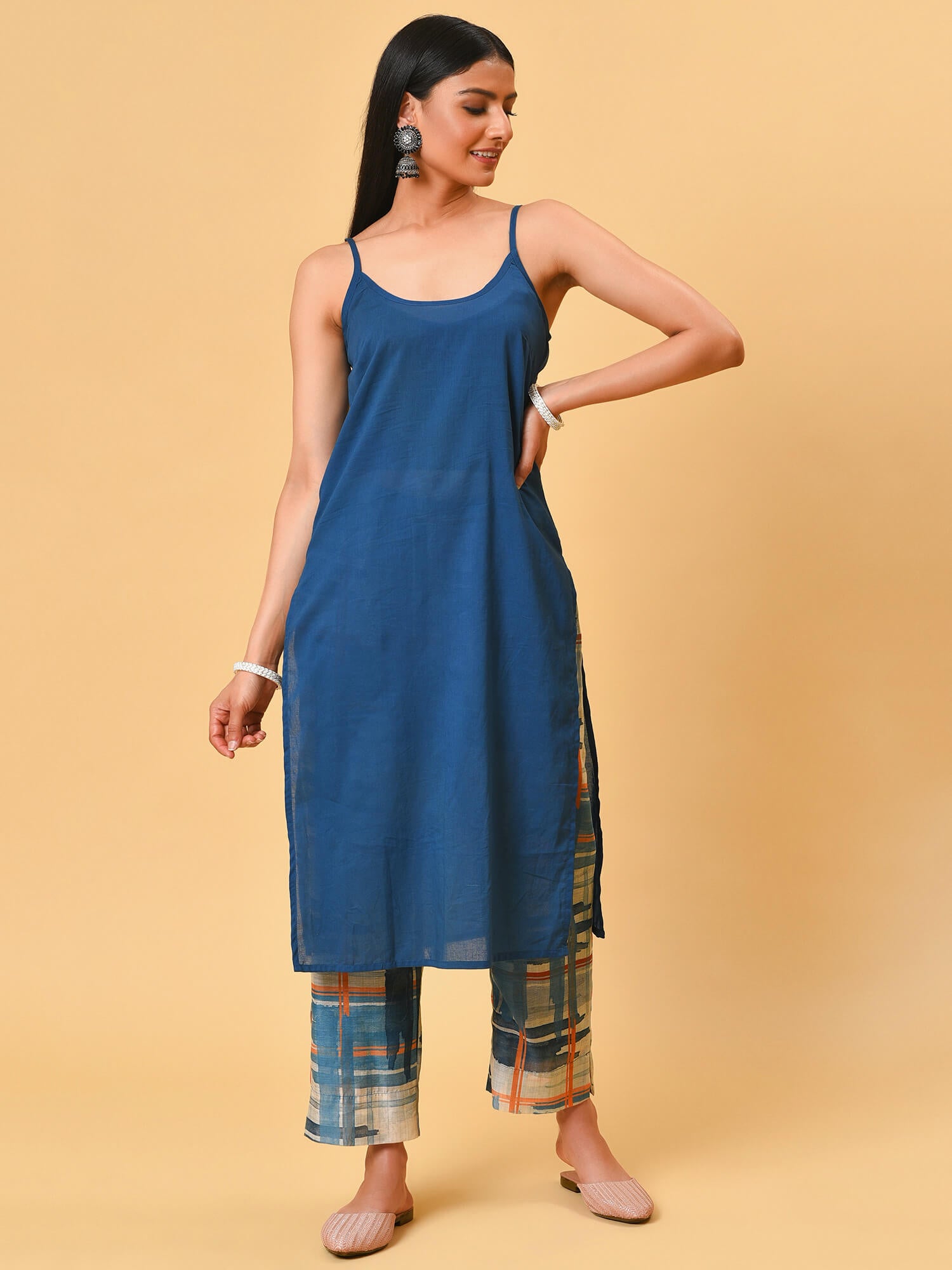Neel Rust Chanderi Kurta Set