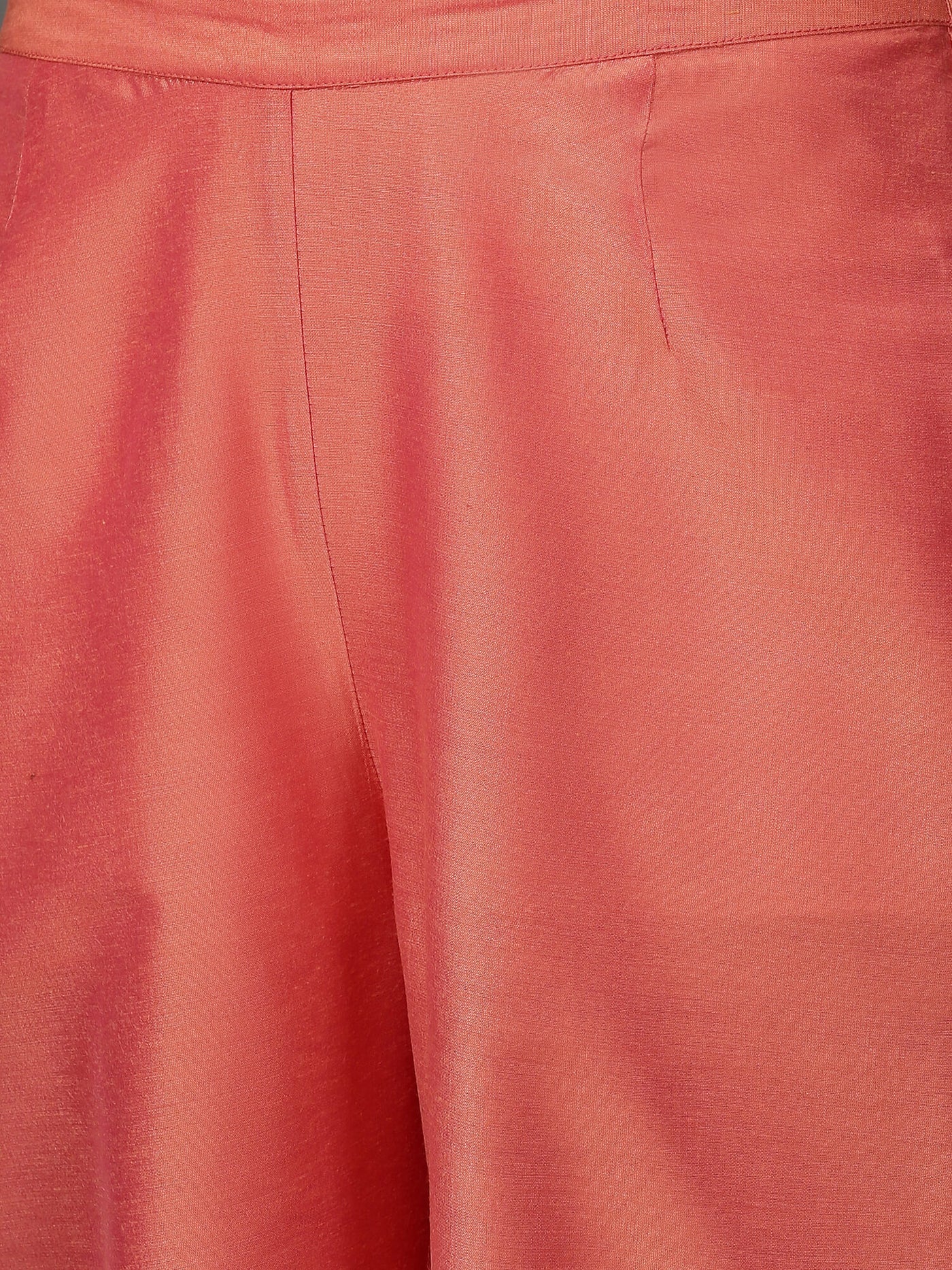 Peach Art Silk Suit Kurta, Pants & Dupatta Set