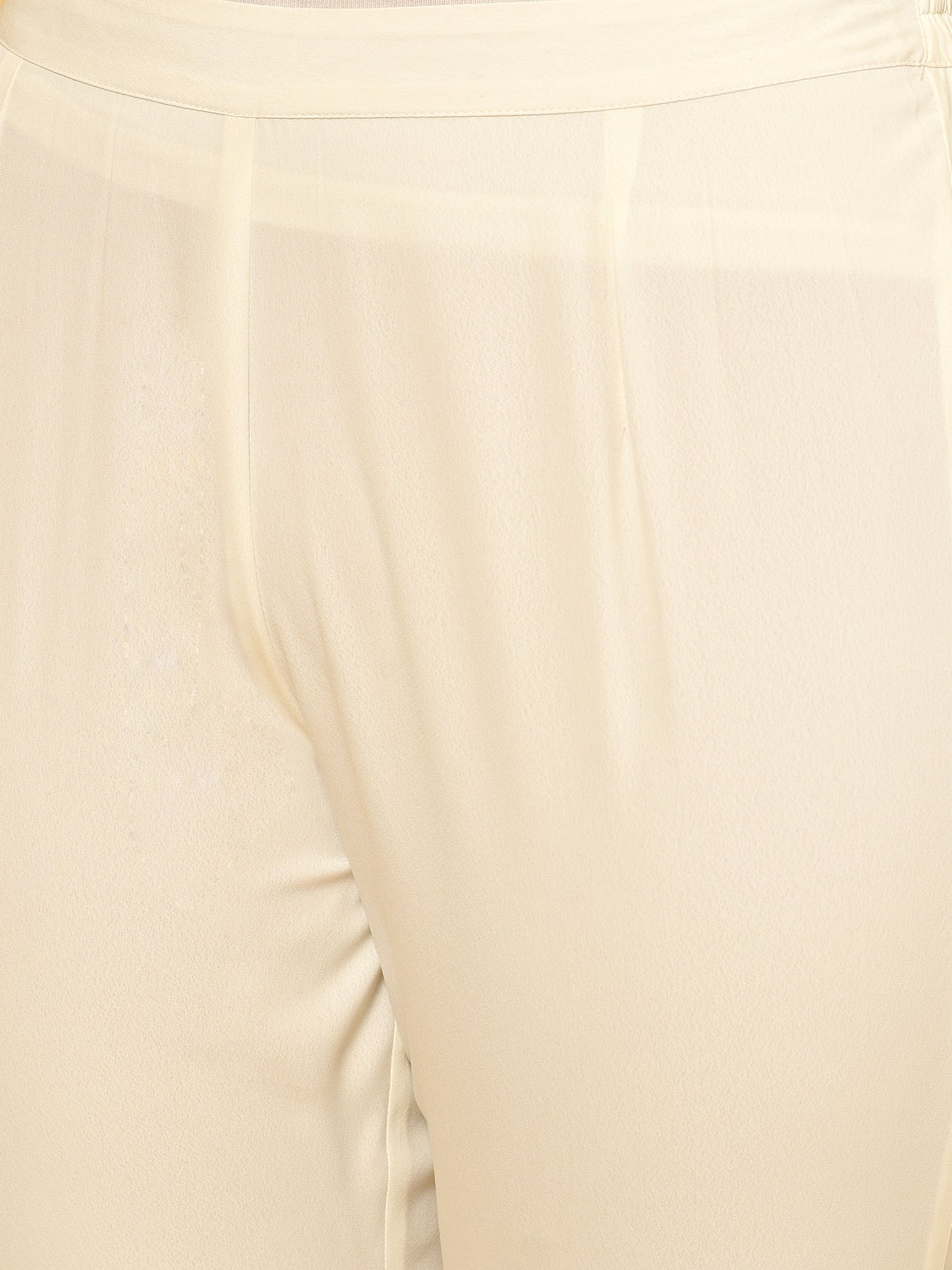 Classy White Chanderi Kurta Pant and Dupatta set