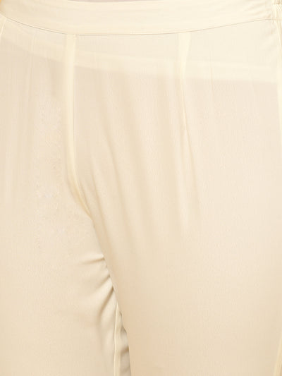 Classy White Chanderi Kurta Pant and Dupatta set