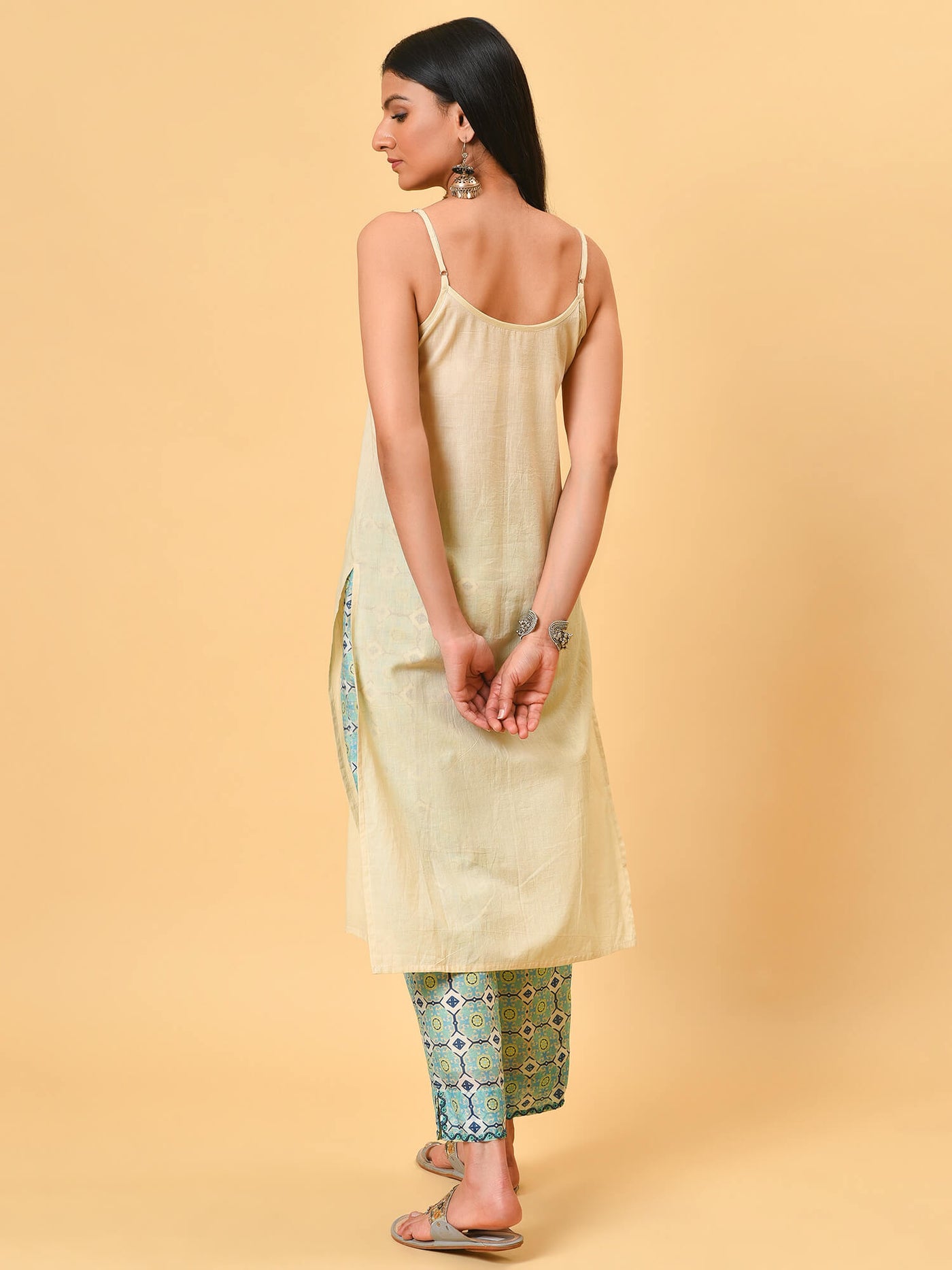 Printed Chanderi Kurta- Pant & Dupatta Set