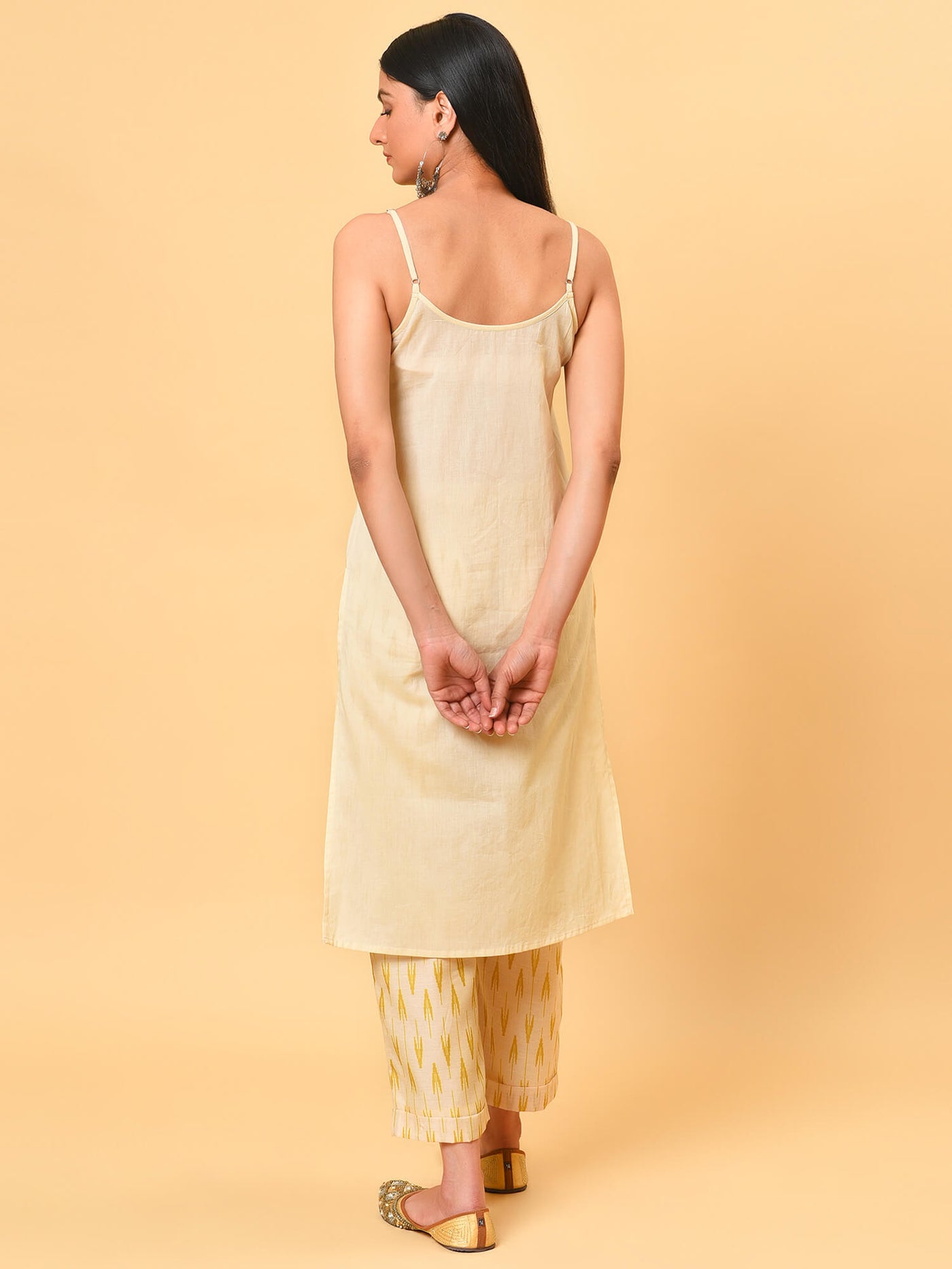 Yellow & Green Shibori Kurta- Pant Set