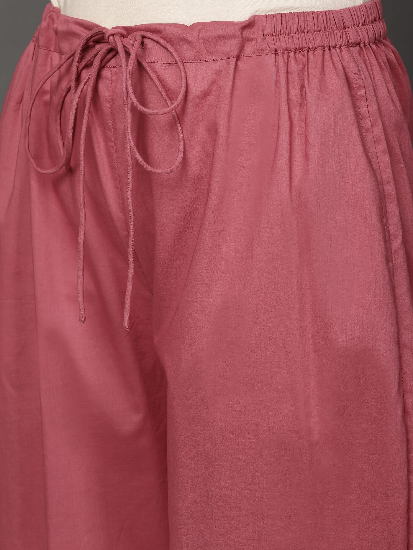 Pink Cotton Kurta, Pants & Dupatta Set