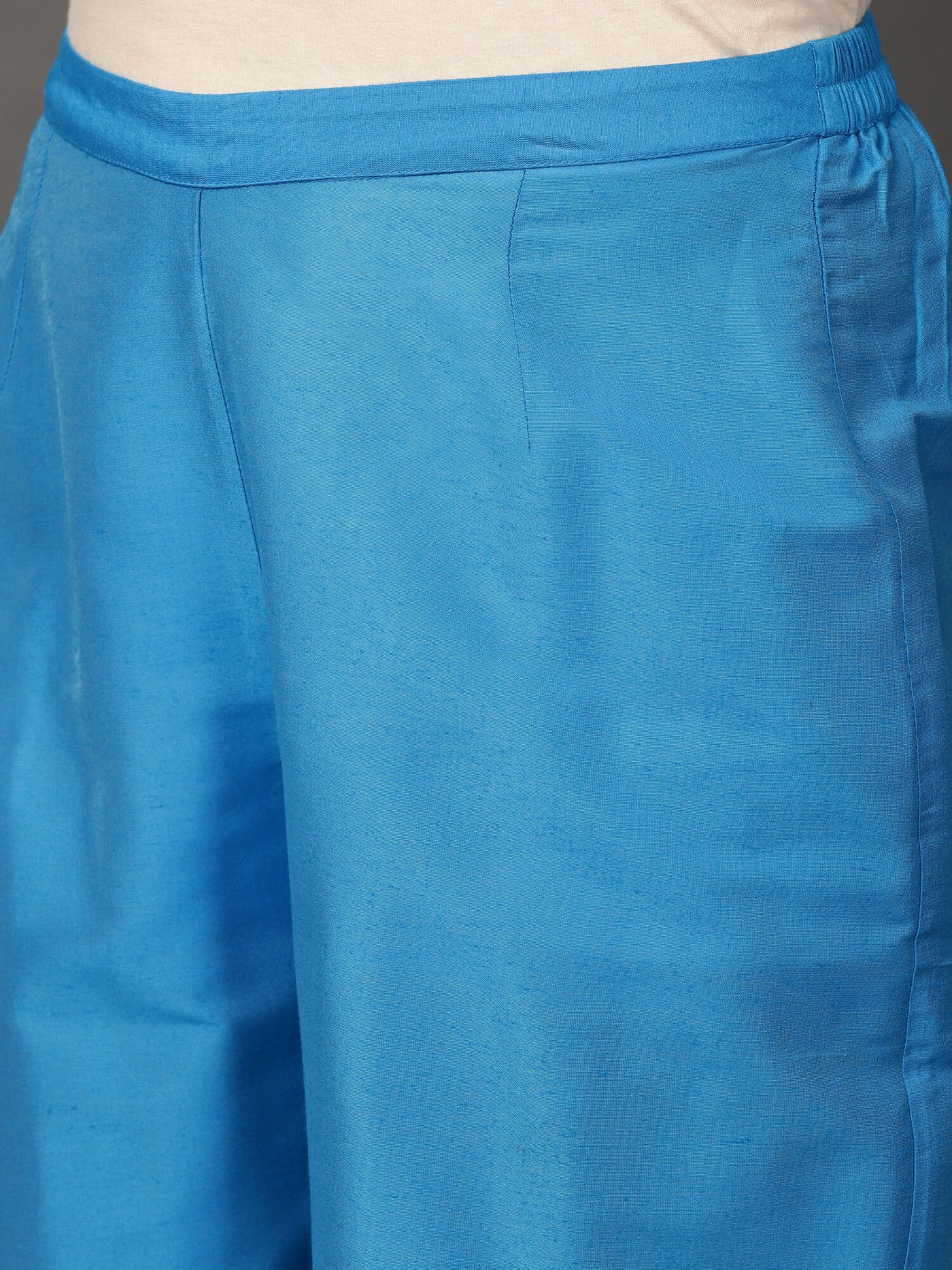 Blue Art Silk Suit Kurta, Pants & Dupatta Set