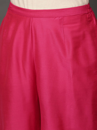 Fuchsia Art Silk Kurta & Pants Set