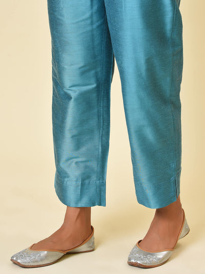 Blue Kurta- Pant with Patola Print Dupatta