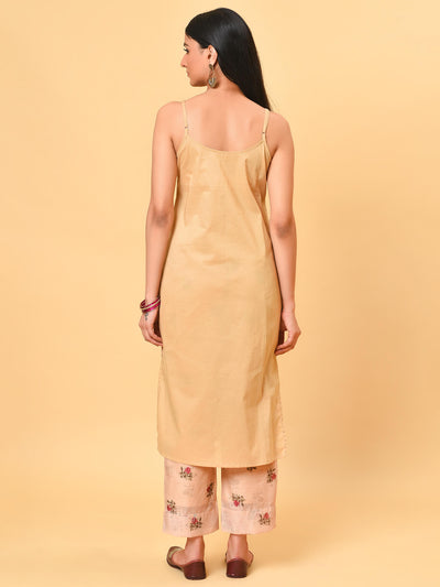 A Rose printed Ecru Kurta, Pant and Dupatta set