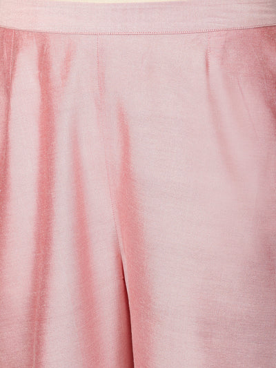 Pink Art Silk Kurta & Pants Set