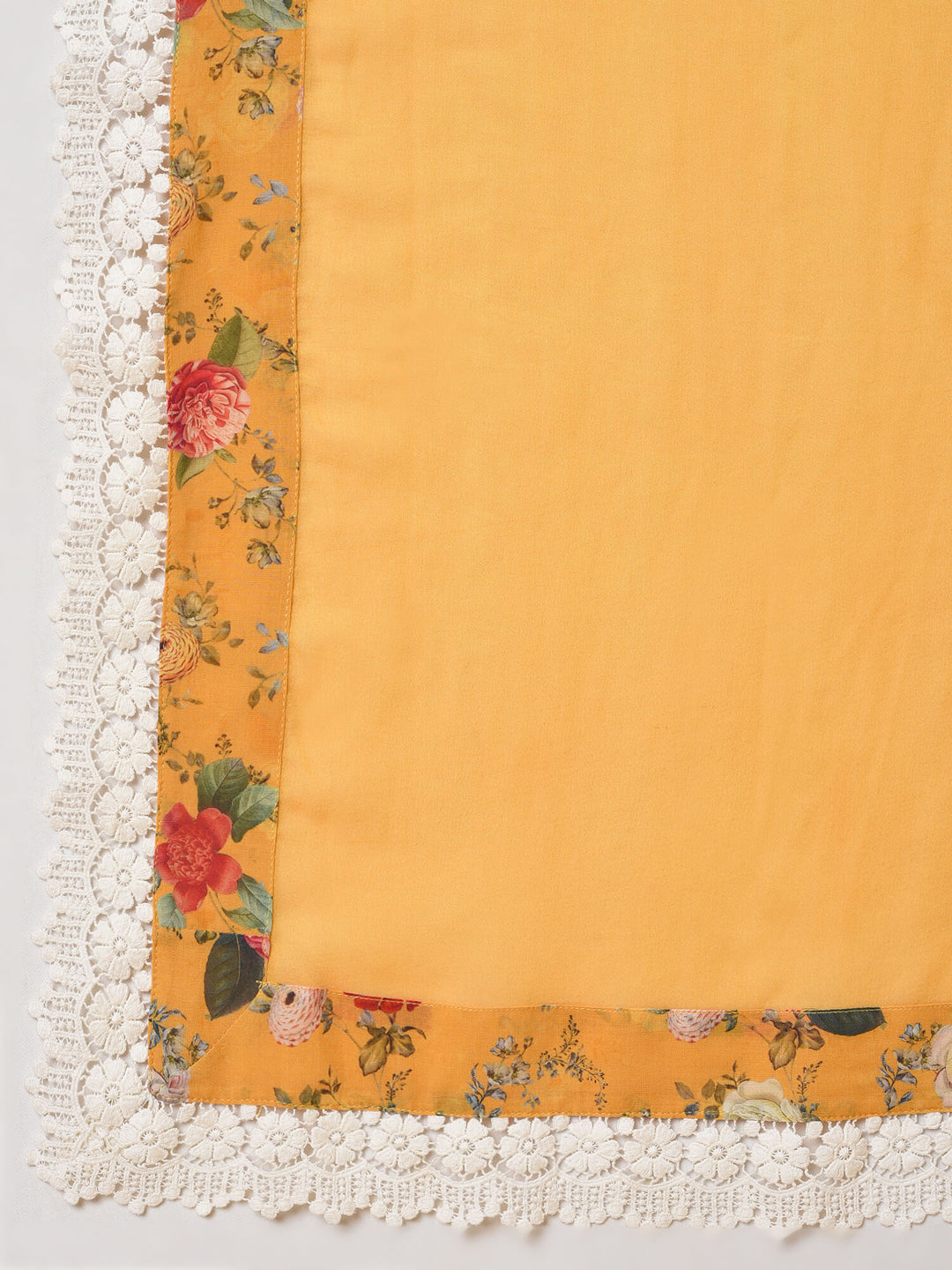 Beaming sunshine yellow print kurta pant and dupatta