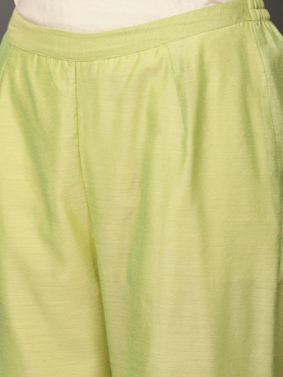 Lime Green Chanderi Kurta & Pants Set