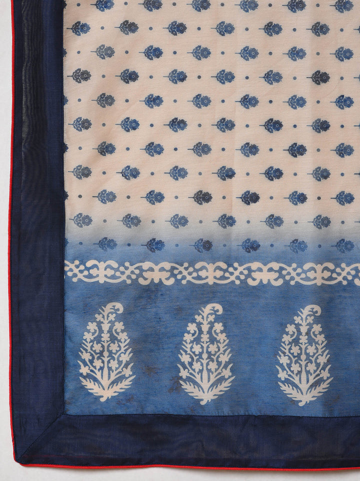 True and not so blue in the chanderi kurta pant and dupatta