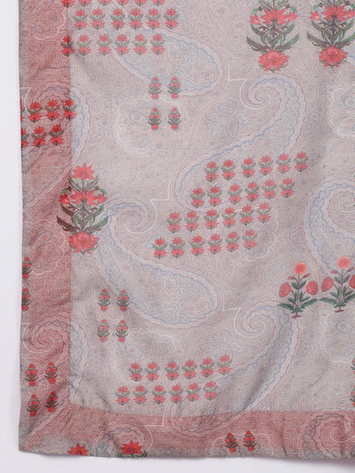 Peach Art Silk Suit Kurta, Pants & Dupatta Set