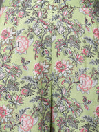Green Yarn Dyed Kurta & Printed Pant With Inner