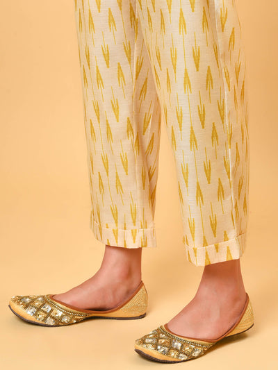 Yellow & Green Shibori Kurta- Pant Set