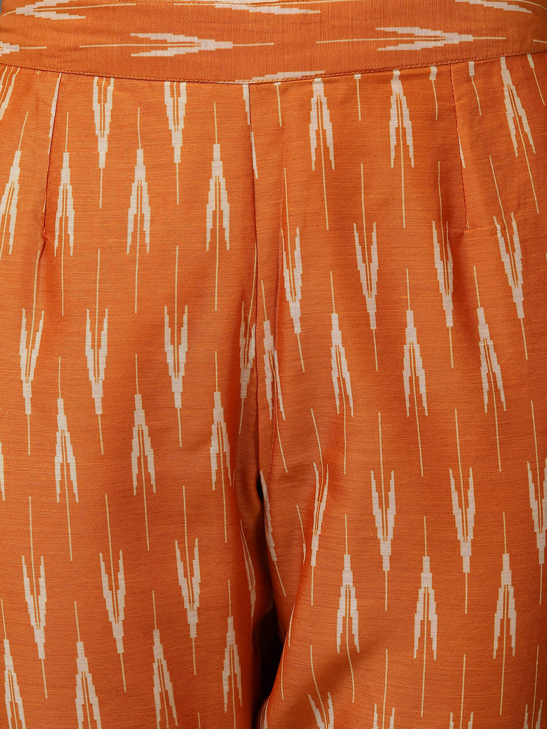 Mustard Ikat A Line Kurta And Pant With Dupatta & Camisole