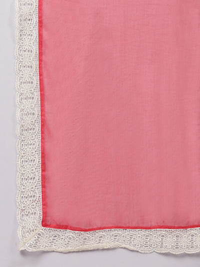 Off white & beige Kurta, Pant & Dupatta set