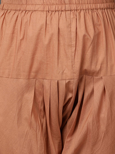 Beige Kalidaar Kurta With Churidar & Inner With Dupatta