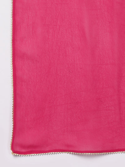 Fuchsia Art Silk Kurta & Pants Set