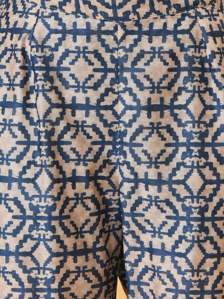 True and not so blue in the chanderi kurta pant and dupatta