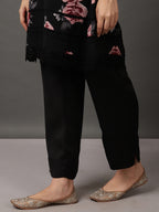 Black Short Floral Georgette Kurta Set
