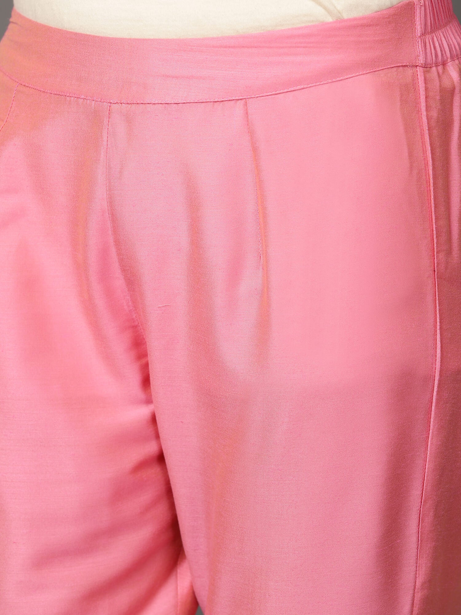 Pink Chanderi Kurta & Pants Set