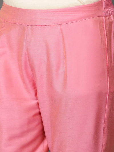 Pink Chanderi Kurta & Pants Set