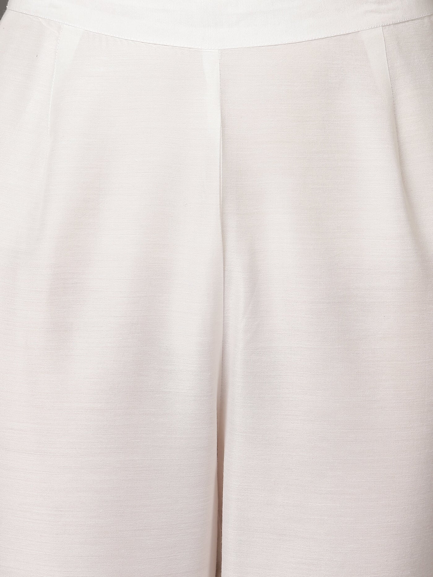 White Art Silk Kurta With Pant & Dupatta