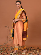 Winter wheat Kurta, Pant with a Velvet Shawl