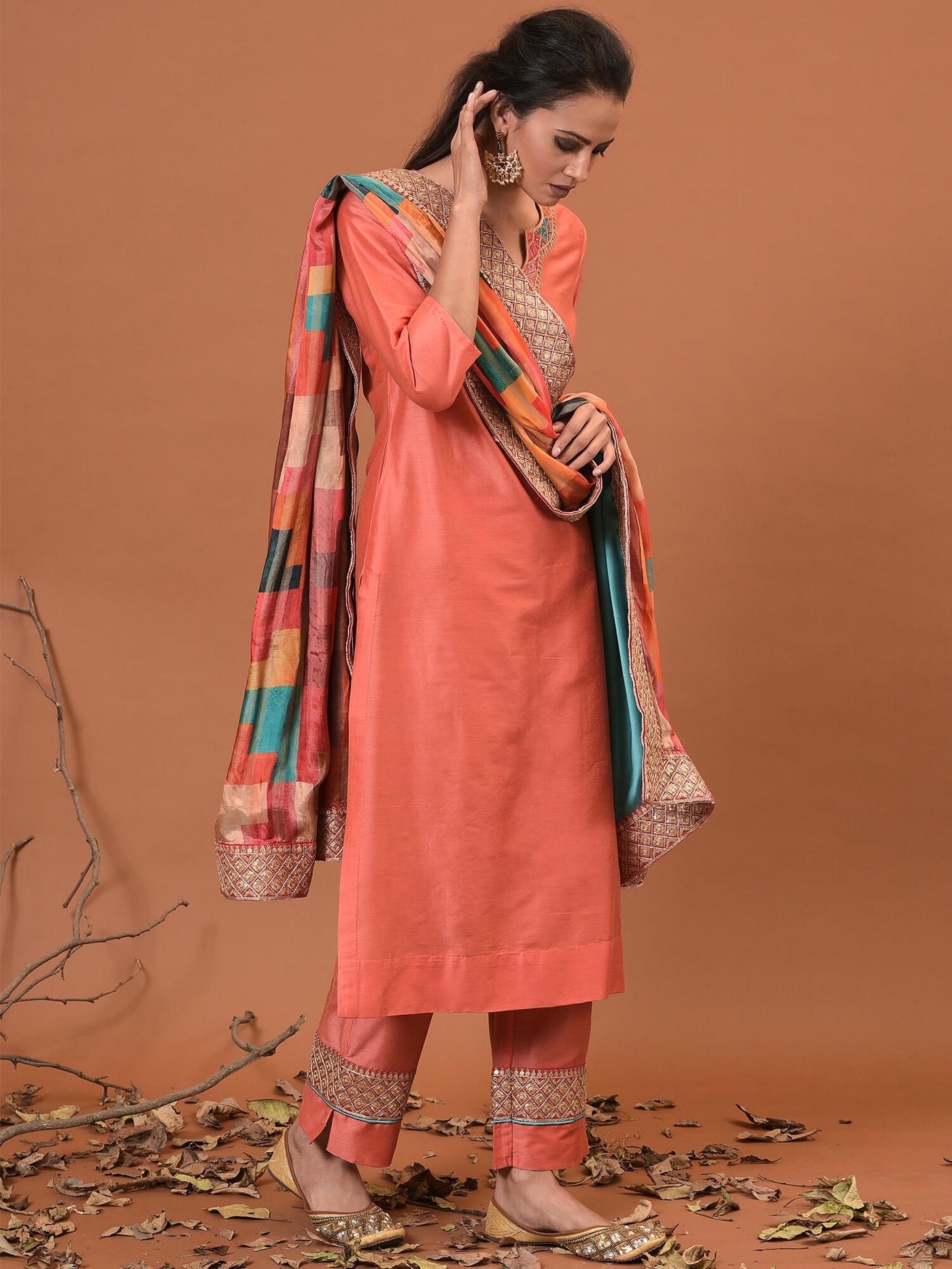 Sangria Sunset Kurta, Pant & Dupatta