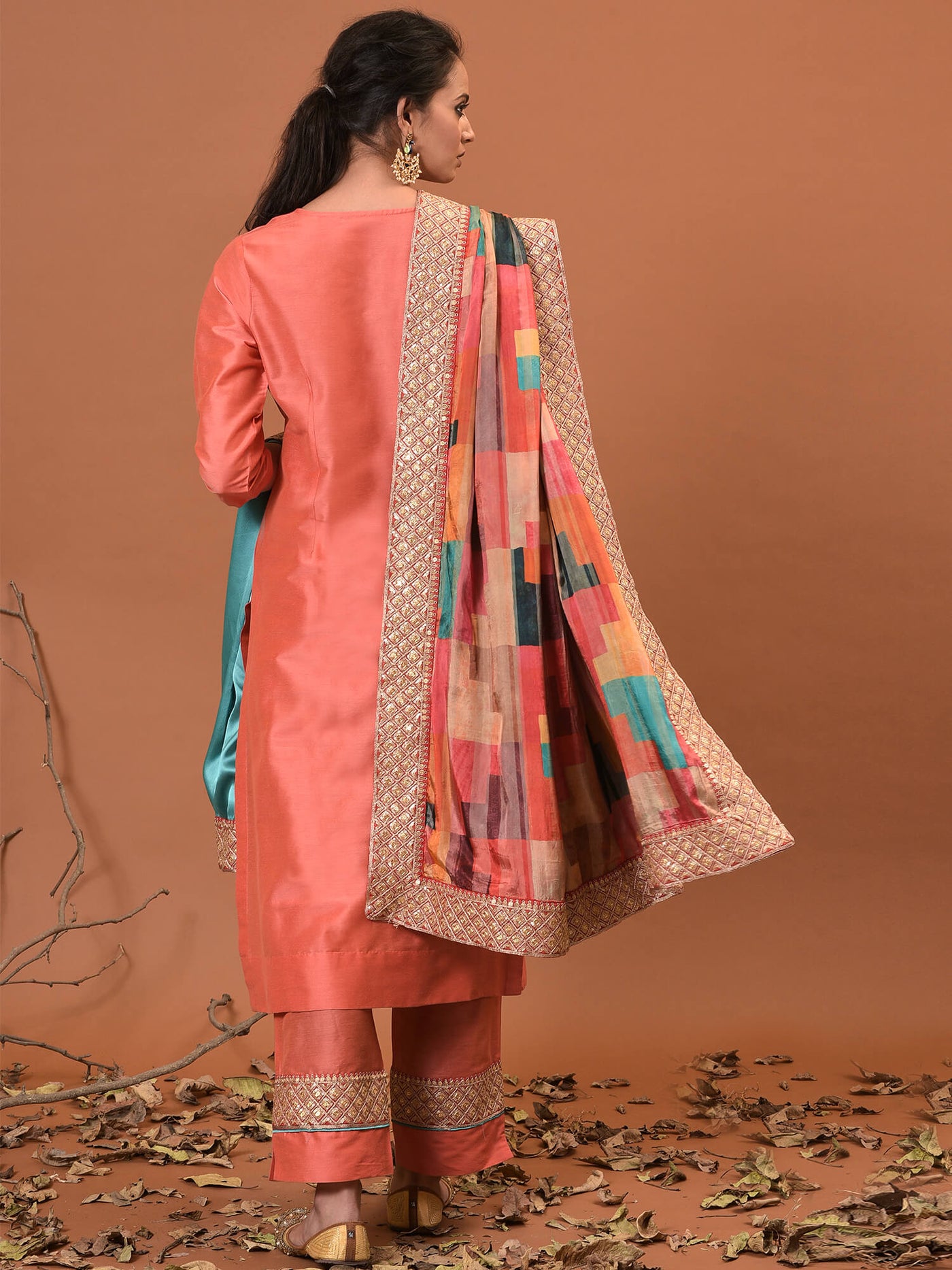 Sangria Sunset Kurta, Pant & Dupatta