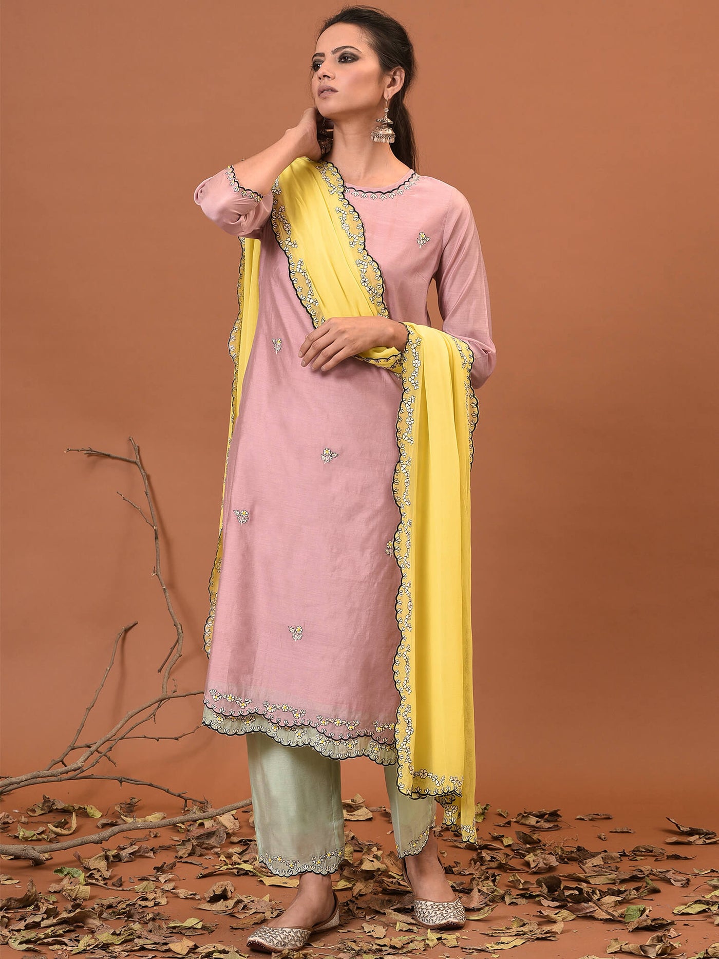 Sunkissed Bouquet Kurta, Pant & Dupatta