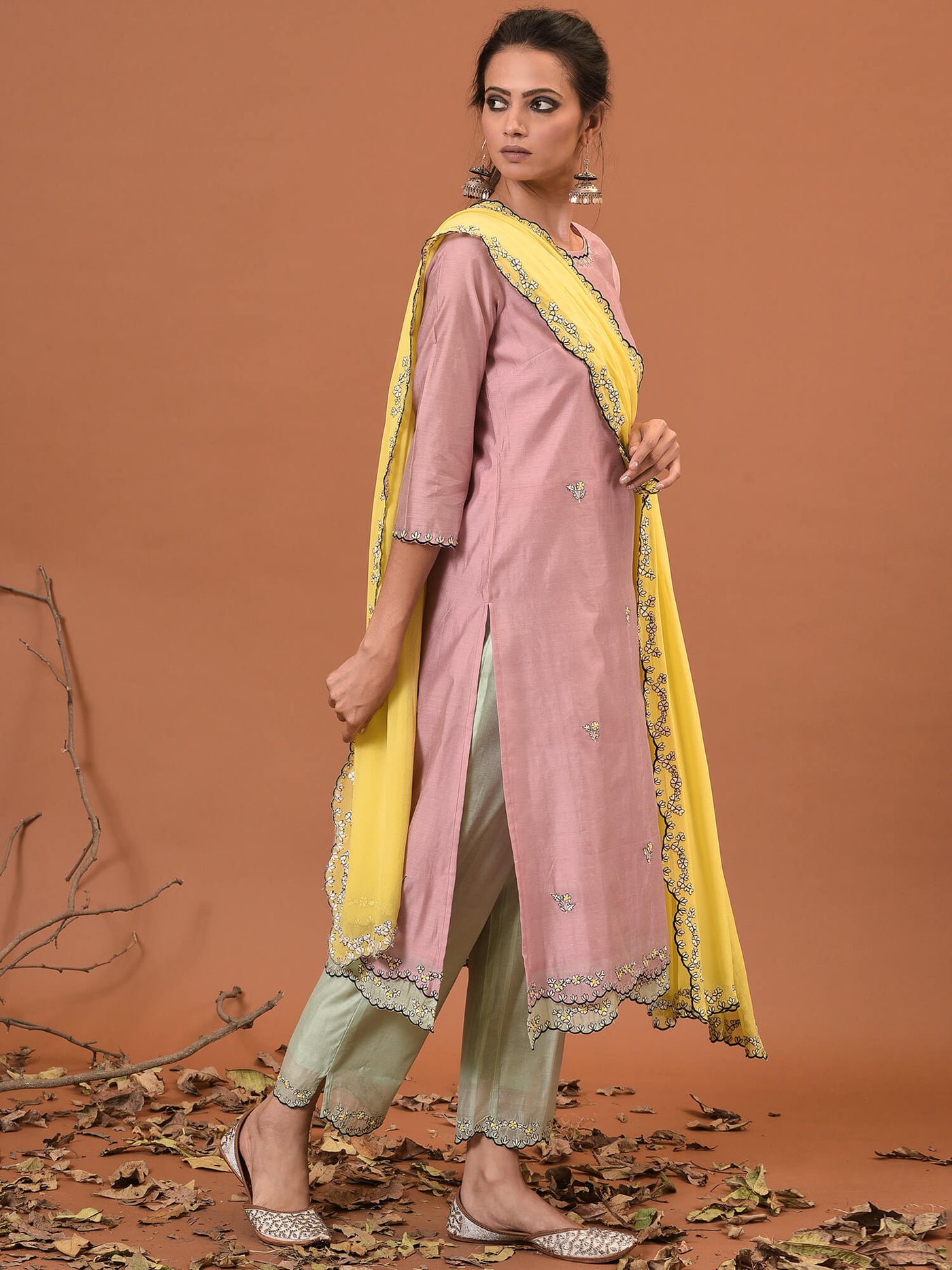 Sunkissed Bouquet Kurta, Pant & Dupatta