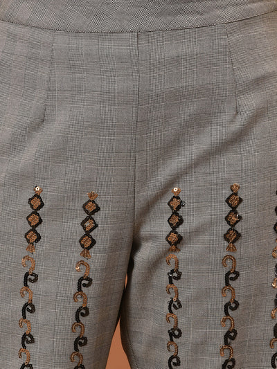 Black and Grey Ebb & Flow Kurta- Pant