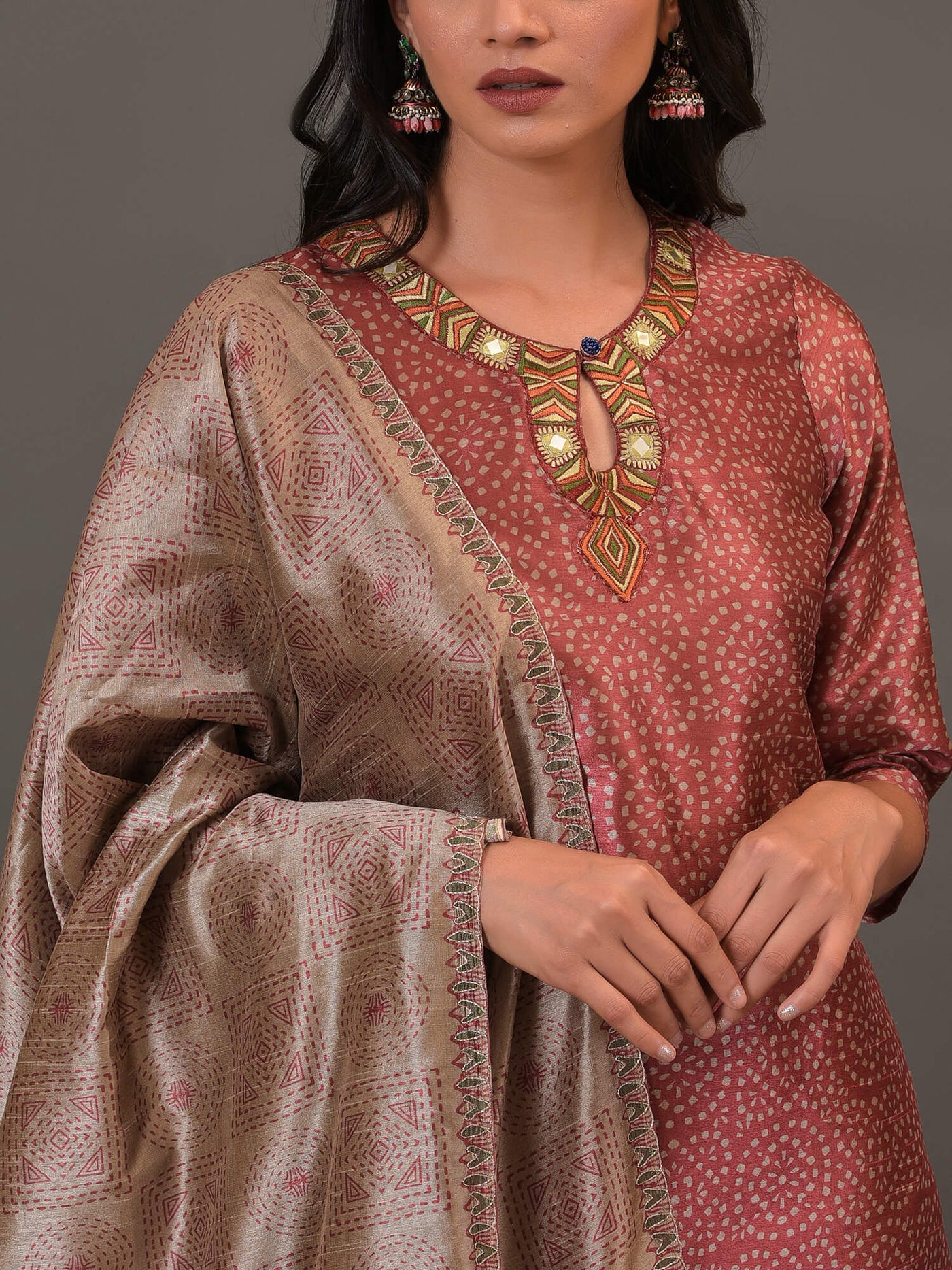 Toasted Almond Kurta, Pant & Dupatta