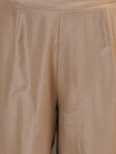 Pure Tussar Embroidered Kurta, Pant & Dupatta